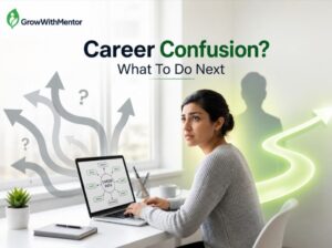 Career confusion what to do next guide for professionals in India showing decision paths and mentorship support